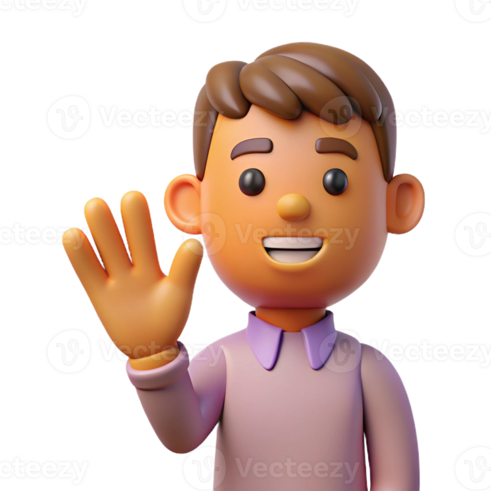 tranquil magnificent Waving hand character with four fingers and a thumb. Flat skin tone color with Scalable Design. studio quality png