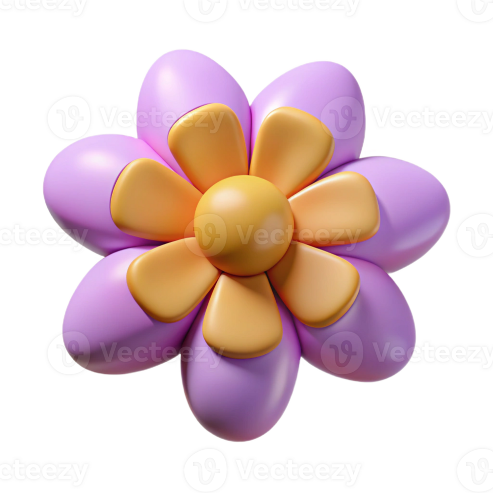 mysterious captivating A simple, stylized flower character with five petals. Flat color, clean lines with Scalable Design. refined png