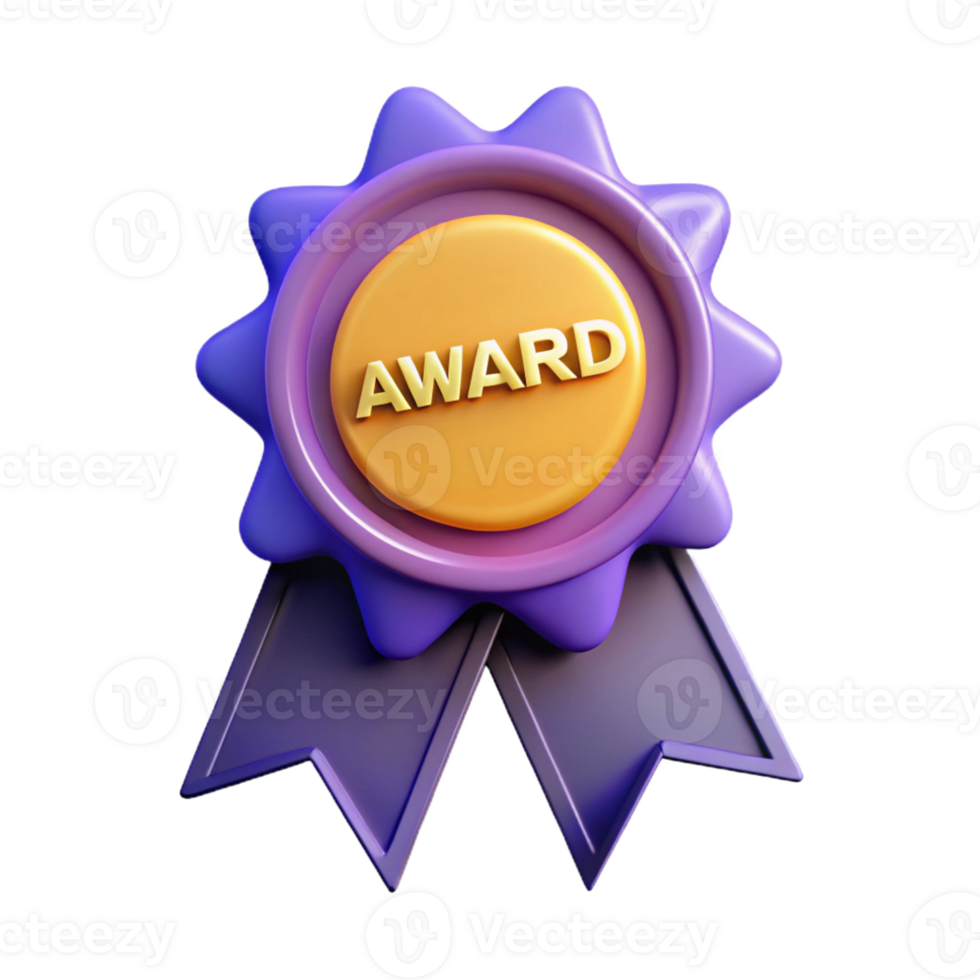 radiant celebrated Ribbon-shaped badge with the text Award . Flat color, crisp edges, with Scalable Design. png