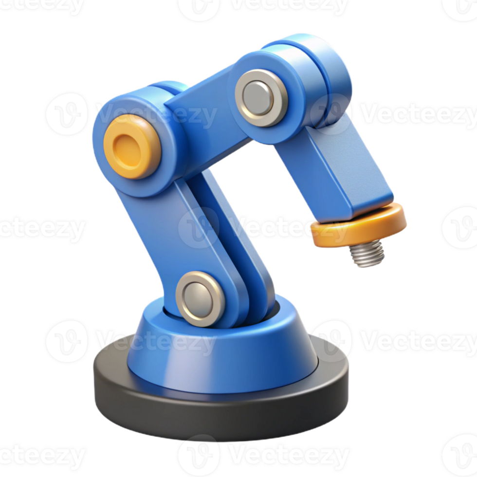 mesmerizing mysterious retro Flat color blueprint of a robot arm. Clean lines, with Scalable Design. flawless png