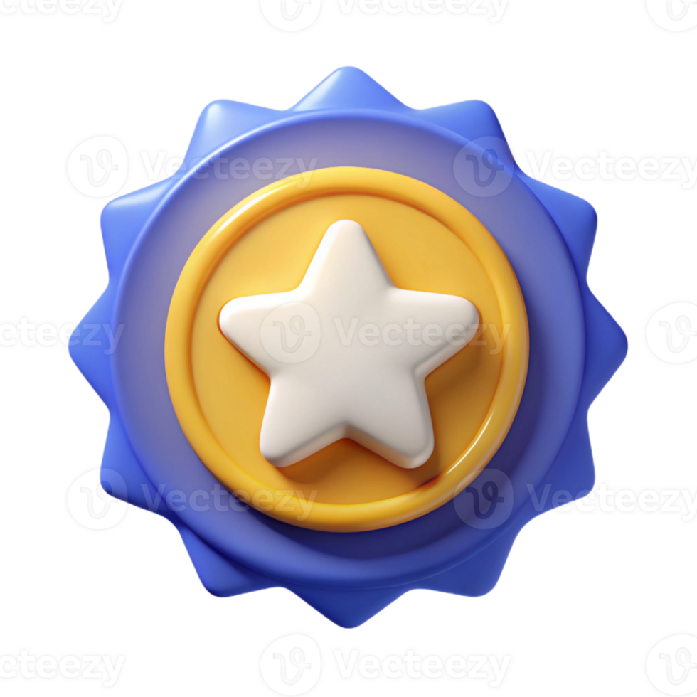 memorable surreal Circular badge with a stylized star. Clean lines, flat color, crisp edges with Scalable Design. precision png