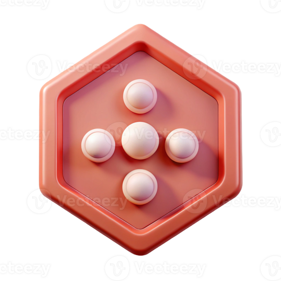 serene standout Pentagon badge with five small circles around the edge. Minimal, single-weight stroke with Scalable Design. png