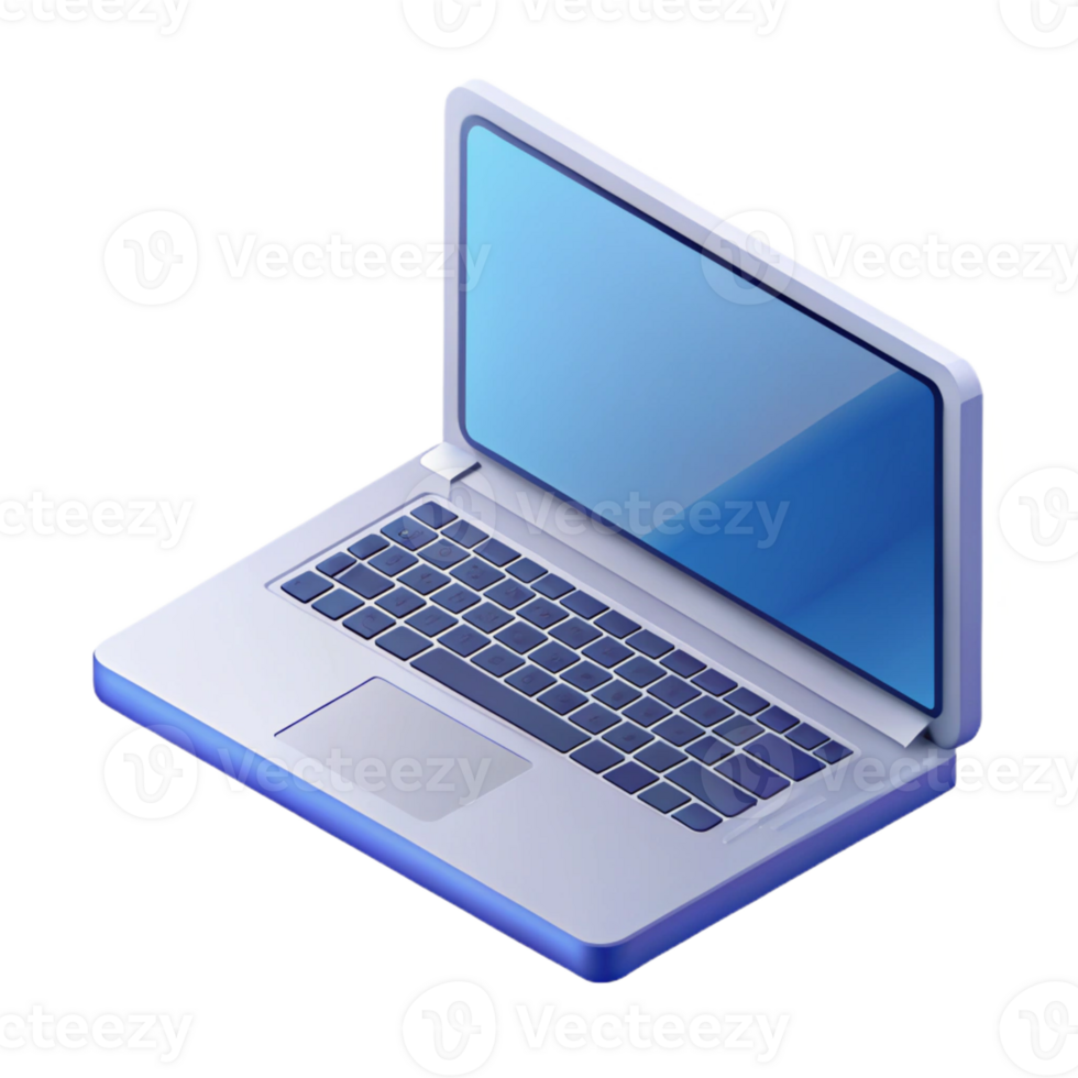 mysterious majestic Isometric laptop. Minimal, crisp edges, flat color. with Scalable Design. high resolution png