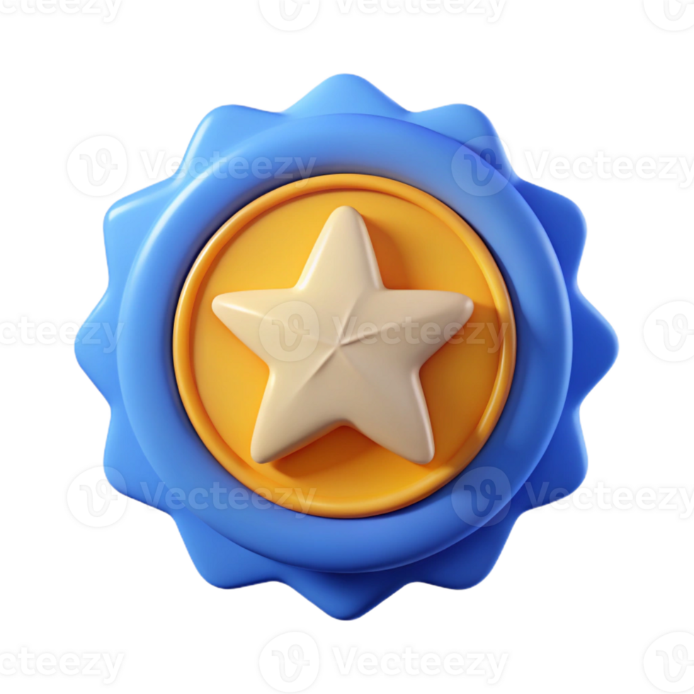 joyful glorious Circular badge with a stylized star. Clean lines, flat color, crisp edges with Scalable Design. flawless png