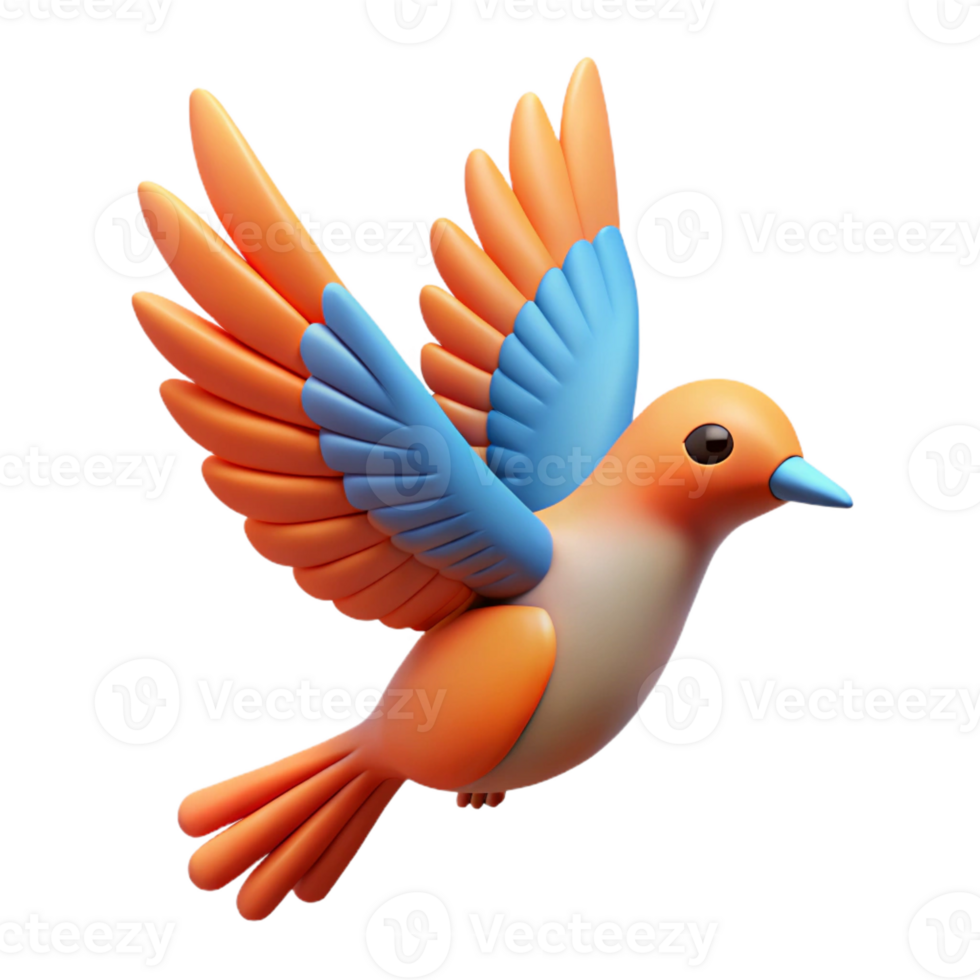 wonderful tropical Stylized bird in flight with clean lines and flat color. Minimal design, with Scalable Design. crisp png