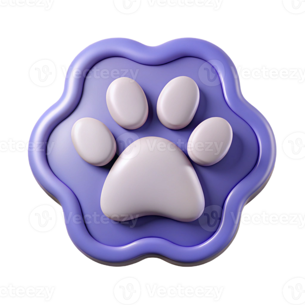passionate fascinating Paw print badge with distinct pads. Symmetrical, minimal, flat color with Scalable Design. flawless png
