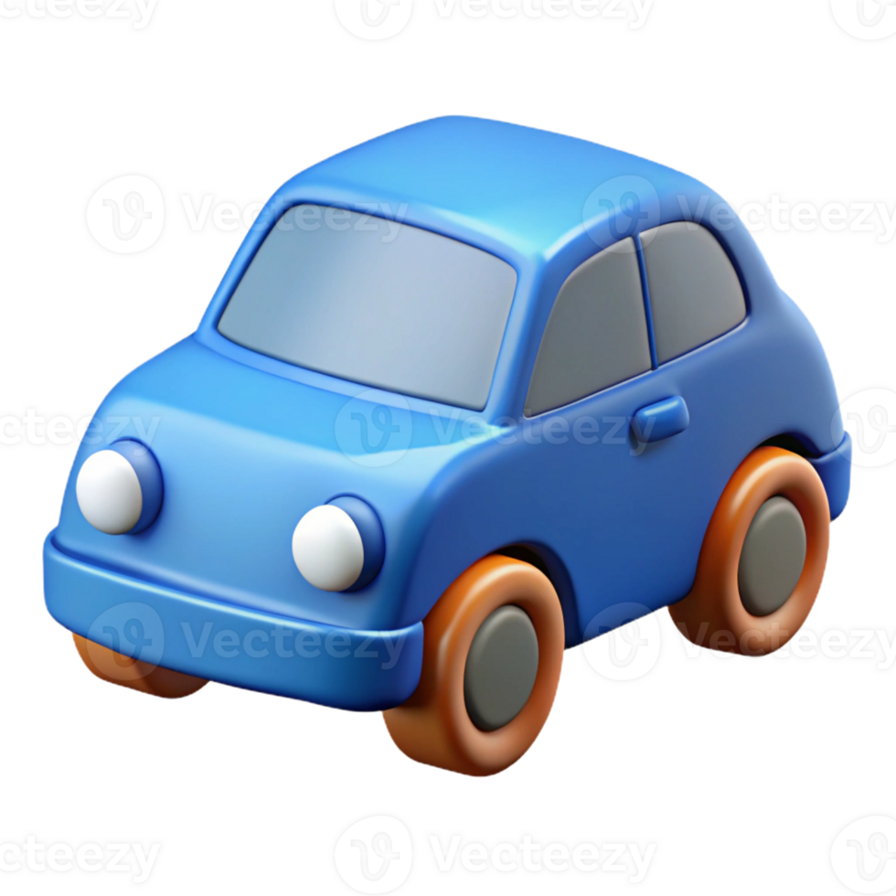 iconic contemporary Car character with rectangular body and circular wheels. Flat color, clean lines with Scalable Design. authentic png