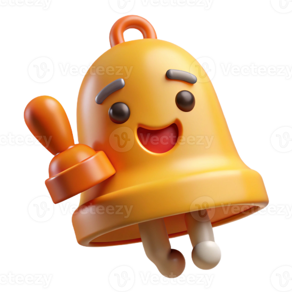 wonderful nostalgic futuristic Bell character with a rounded top and clapper. Scalable, crisp edges, flat color with Scalable Design. premium png