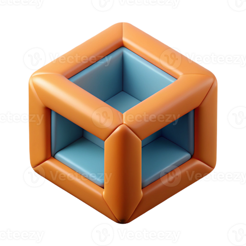peaceful enchanting Geometric cube. Flat color, symmetrical design with Scalable Design. elite png