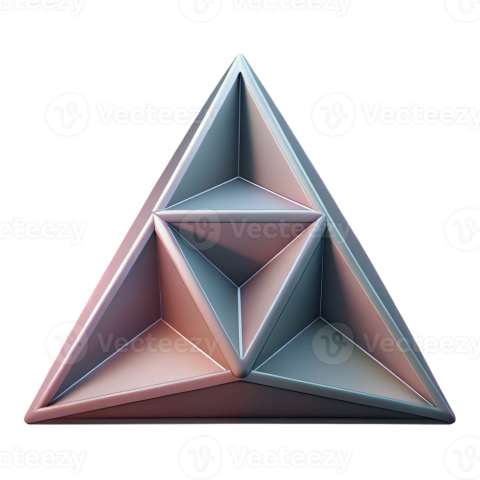 calm spectacular Geometric TRIANGLE composed of triangles. Flat color, clean lines with Scalable Design. top-tier png