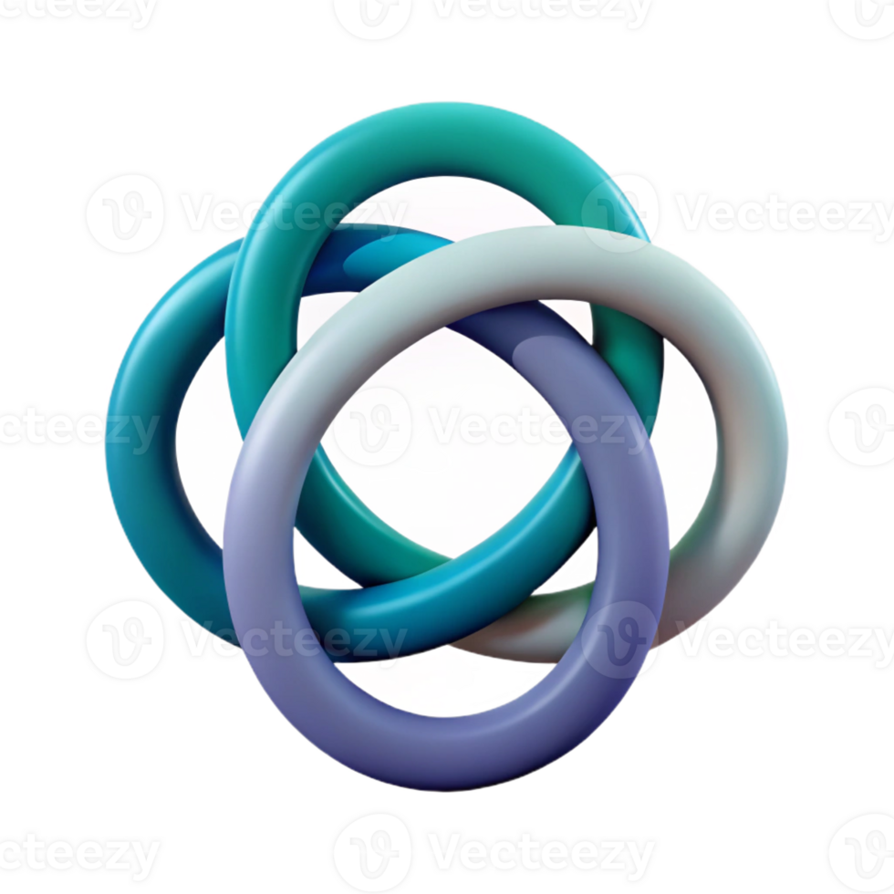 standout industrial Minimalist symbol of interconnectedness. Three overlapping circles. Clean lines, flat color with Scalable Design. expertly shot png