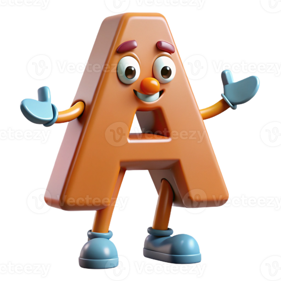 fascinating futuristic Letter A character with two legs and two arms. Single-weight stroke, flat color with Scalable Design. ultra HD png