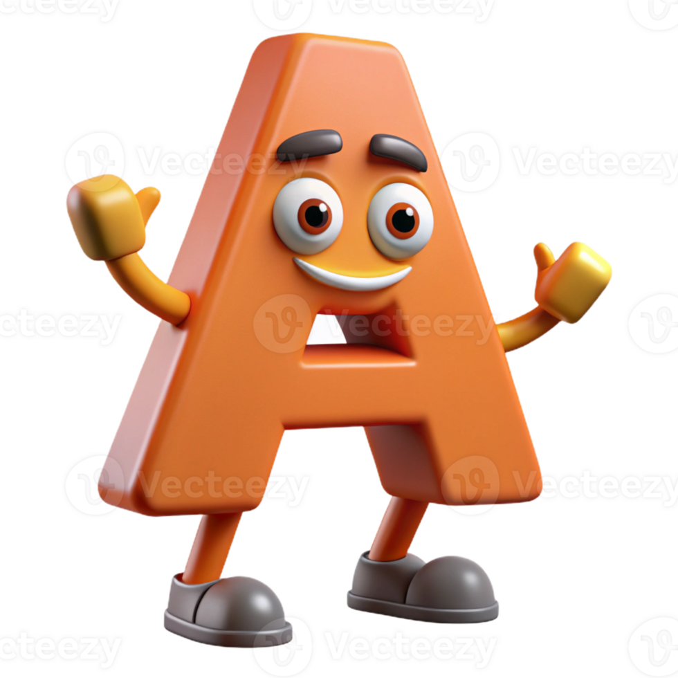 quintessential victorian Letter A character with arms and legs. Clean lines, scalable, flat color with Scalable Design. perfect clarity png