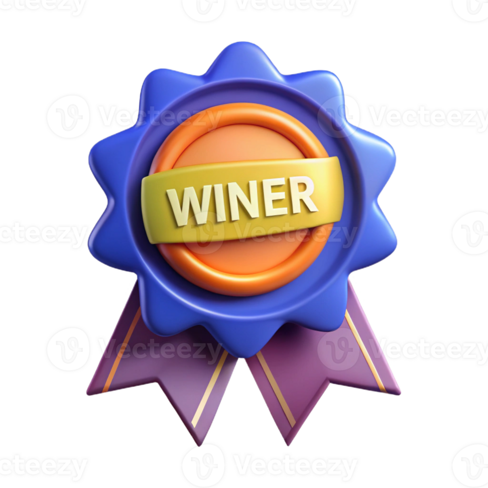 acclaimed coastal Ribbon-shaped badge with the text Winner . Flat color, crisp edges, with Scalable Design. refined png