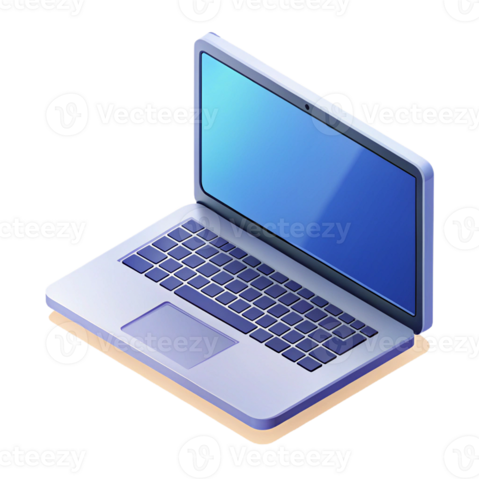 hypnotic nordic Isometric laptop. Minimal, crisp edges, flat color. with Scalable Design. genuine png