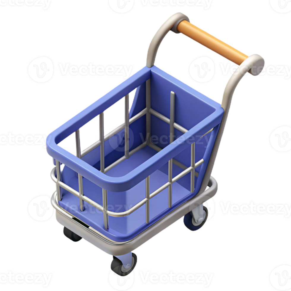 majestic celebrated Isometric shopping cart with sharp edges and single-weight stroke with Scalable Design. png