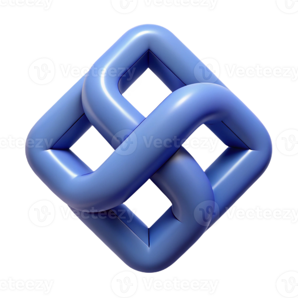 striking classic Geometric symbol of unity. Interlocking squares. Crisp edges, single-weight stroke, with Scalable Design. original png