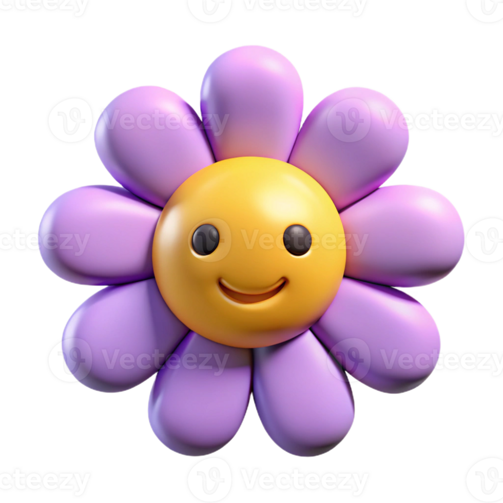timeless elegant Smiling flower with five rounded petals. Flat color, clean lines, with Scalable Design. artisan png