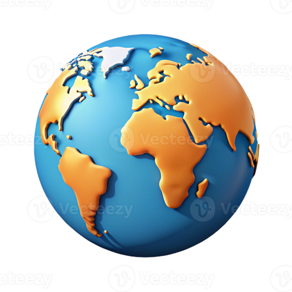 playful extraordinary World map with highlighted continents. Crisp edges, minimal design, flat color with Scalable Design. exclusive png