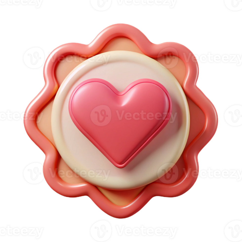 remarkable classic Heart badge, double outline, symmetrical, flat color, with Scalable Design. ultra HD png