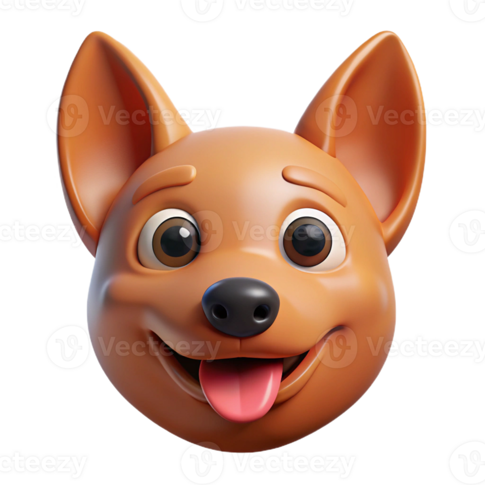 notable retro Dog face with rounded ears, happy expression. Scalable, flat color, single-weight stroke with Scalable Design. museum quality png