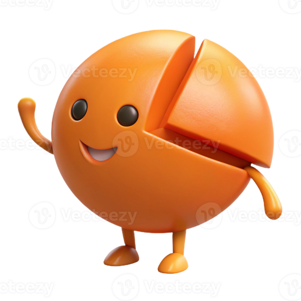mesmerizing tropical Orange character with a segment removed, flat orange, crisp edges with Scalable Design. elite png