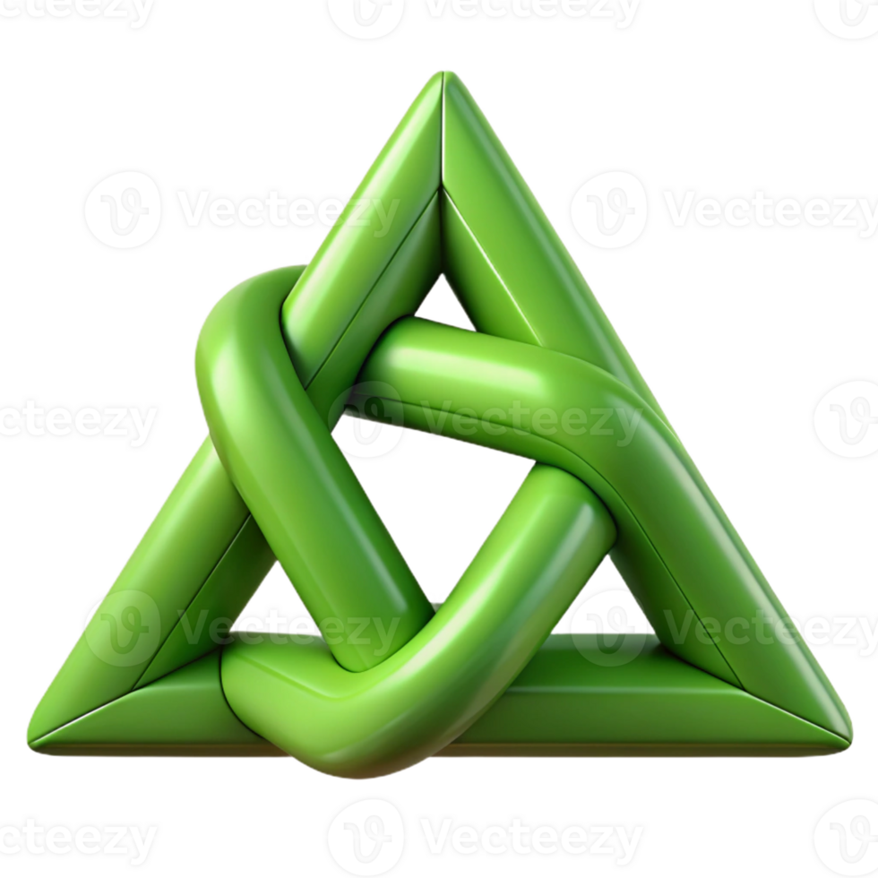 harmonious captivating Interlocking triangles, symmetrical, single-weight stroke, green with Scalable Design. luxury png