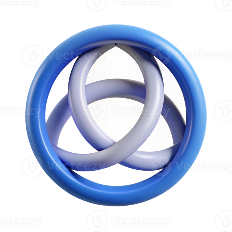 exemplary classic Minimalist symbol of interconnectedness. Three overlapping circles. Clean lines, flat color with Scalable Design. expertly shot png