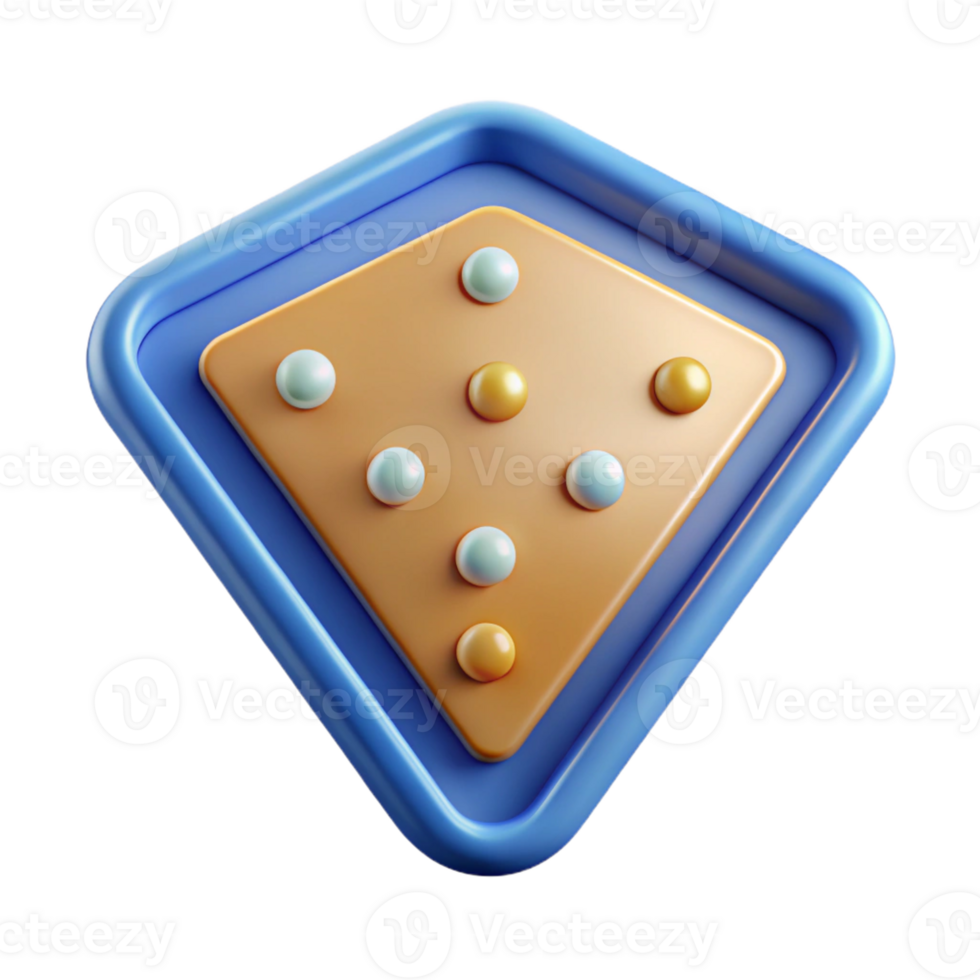 nostalgic serene Triangular badge with dots, geometric, clean lines, flat color with Scalable Design. expertly shot png