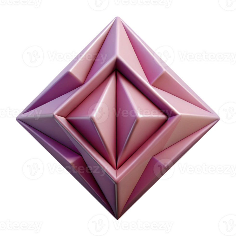 joyful dazzling Symmetrical arrangement of triangles forming a diamond shape. Clean lines, flat color, with Scalable Design. flawless png