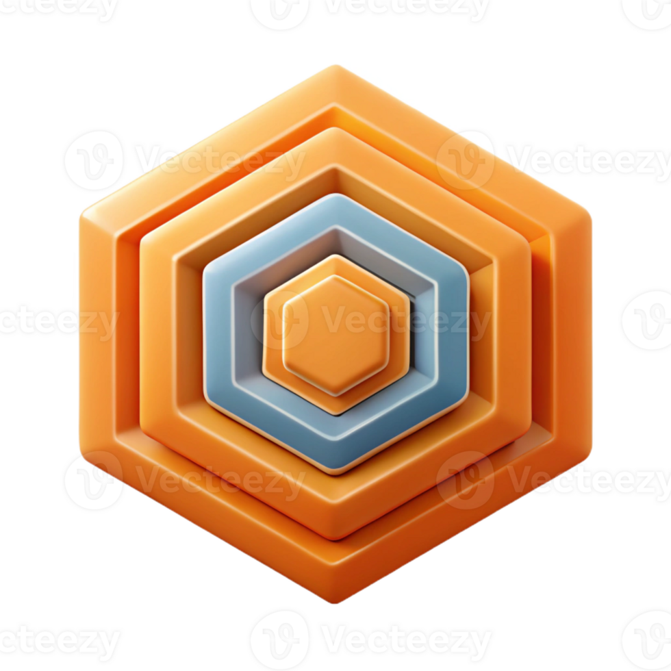 nostalgic spectacular Three concentric hexagons. Geometric, single-weight stroke, with Scalable Design. flawless png