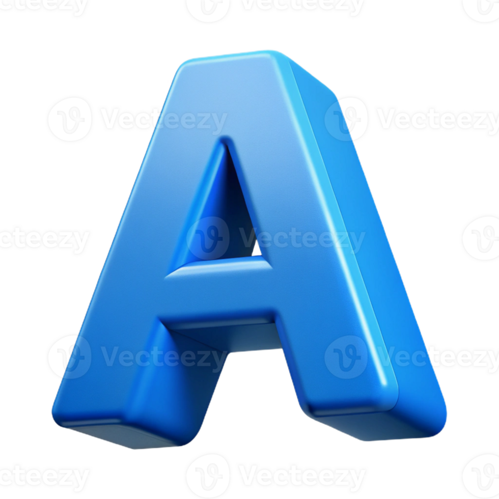 harmonious pristine Letter A character in a simple sans-serif font. Flat blue color, minimal design with Scalable Design. handcrafted png