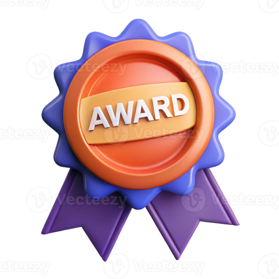 mysterious stunning Ribbon-shaped badge with the text Award . Flat color, crisp edges, with Scalable Design. 4K png