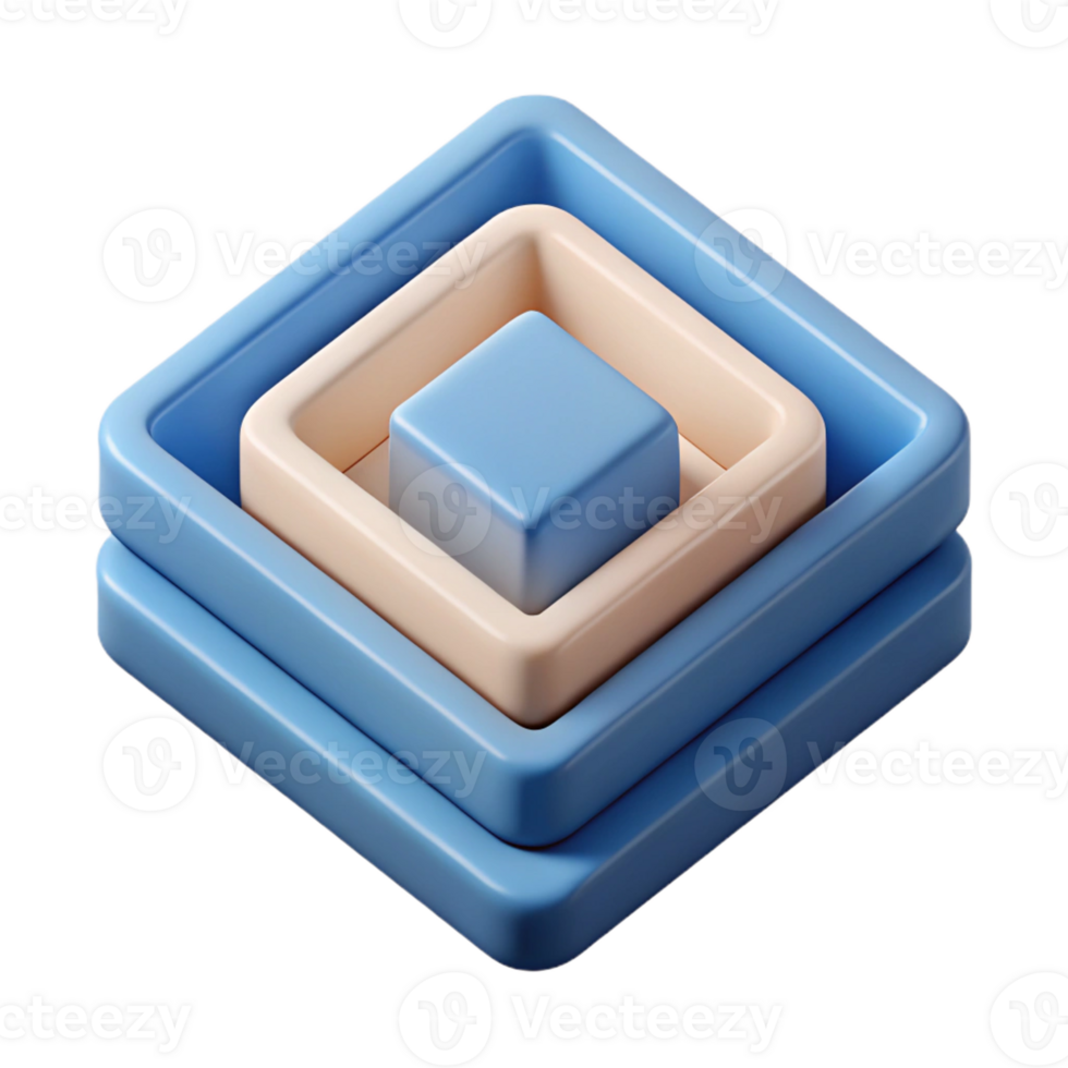 serene distinctive Symmetrical design of nested squares. Clean lines, flat color, with Scalable Design. png
