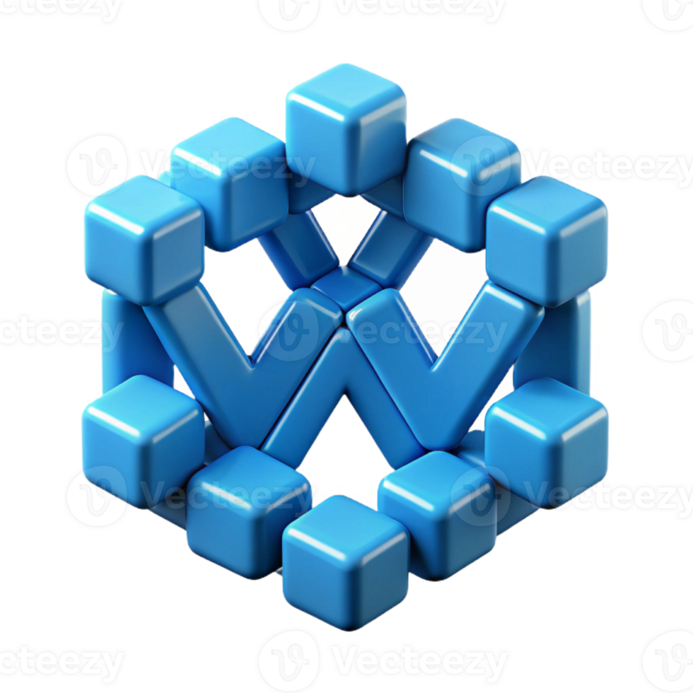 majestic inspired Geometric W formed from connected squares. Clean lines, flat color with Scalable Design. png