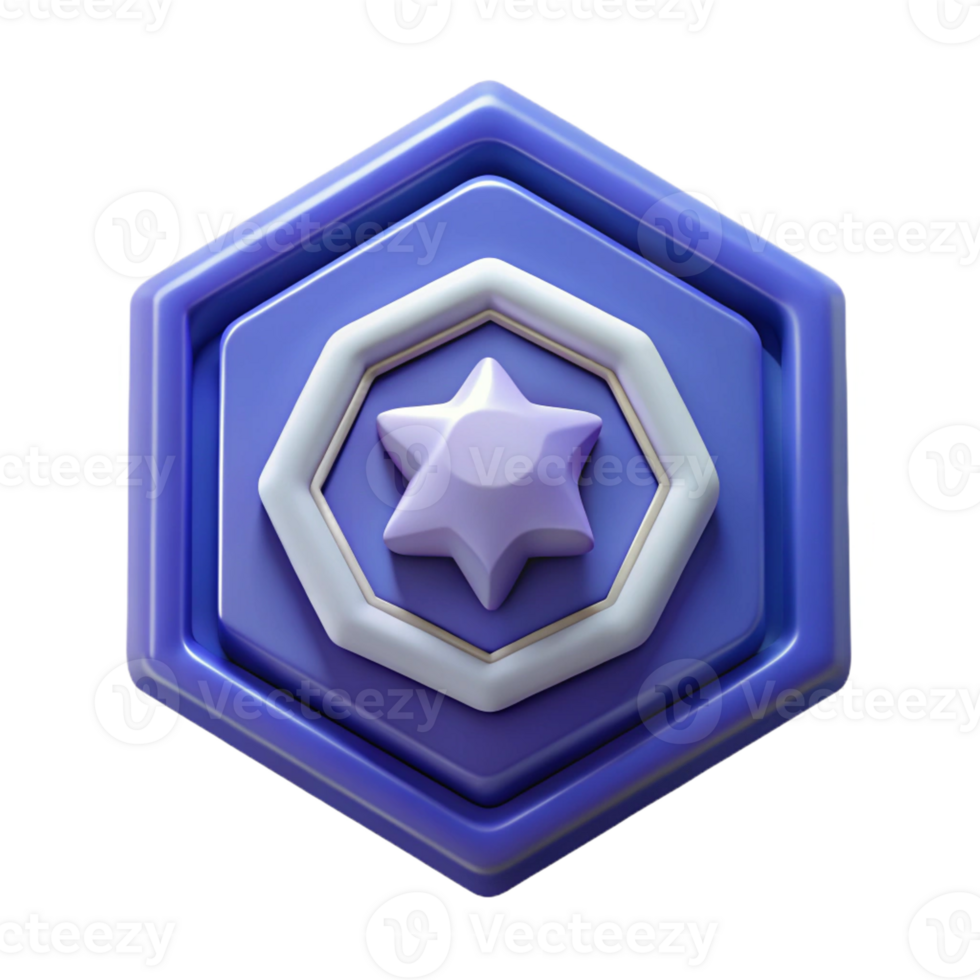 majestic futuristic Pentagonal badge with concentric pentagons. Symmetrical, flat color, crisp edges with Scalable Design. 8K png