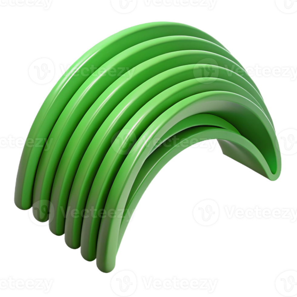 spectacular impressionist Abstract curved lines, flat green. Clean lines, scalable design flawless png