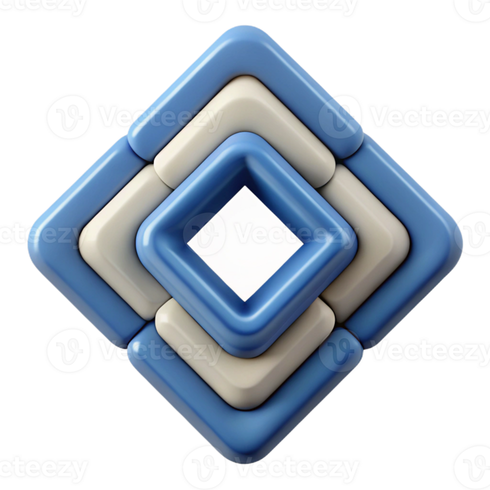 impressive ethereal industrial Symmetrical design of nested squares. Clean lines, flat color, with Scalable Design. ultra HD png