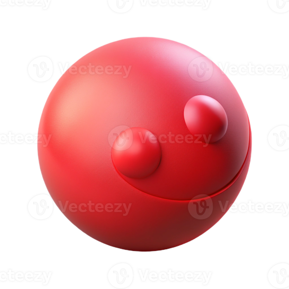 notable retro Sphere character with a perfect round shape. Minimal, flat red color with Scalable Design. fine detail png