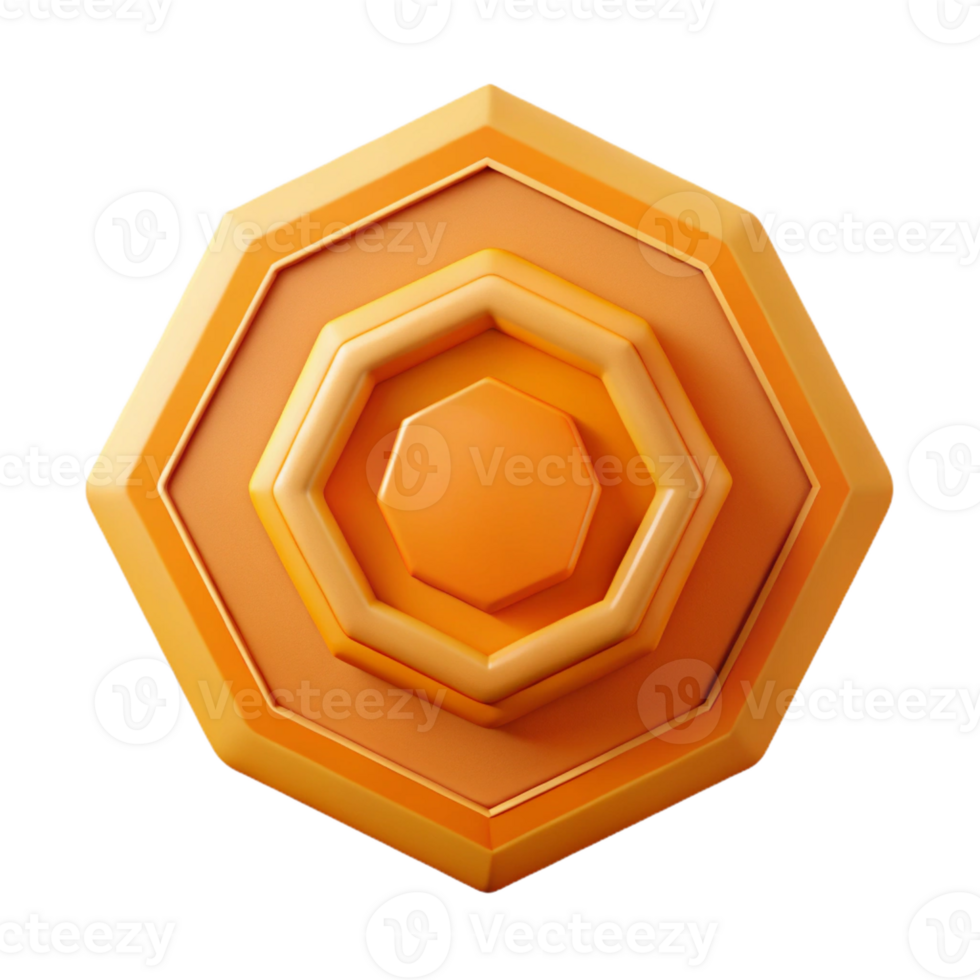 mysterious alluring Concentric octagons, clean lines, minimal, orange color with Scalable Design. impeccable png