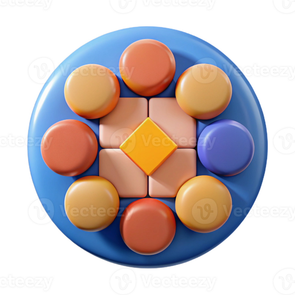 playful fascinating Geometric arrangement of circles and squares. Crisp edges, solid colors with Scalable Design. gallery standard png