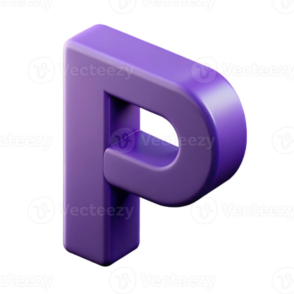 stunning coastal Minimal P with geometric form and clean lines, flat violet with Scalable Design. perfect clarity png