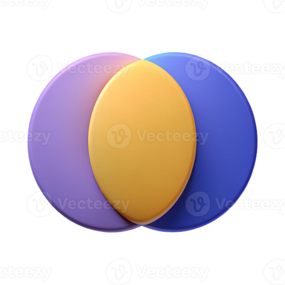 majestic unparalleled Venn diagram with two overlapping circles. Minimal design, single-weight stroke, flat color with Scalable Design. png