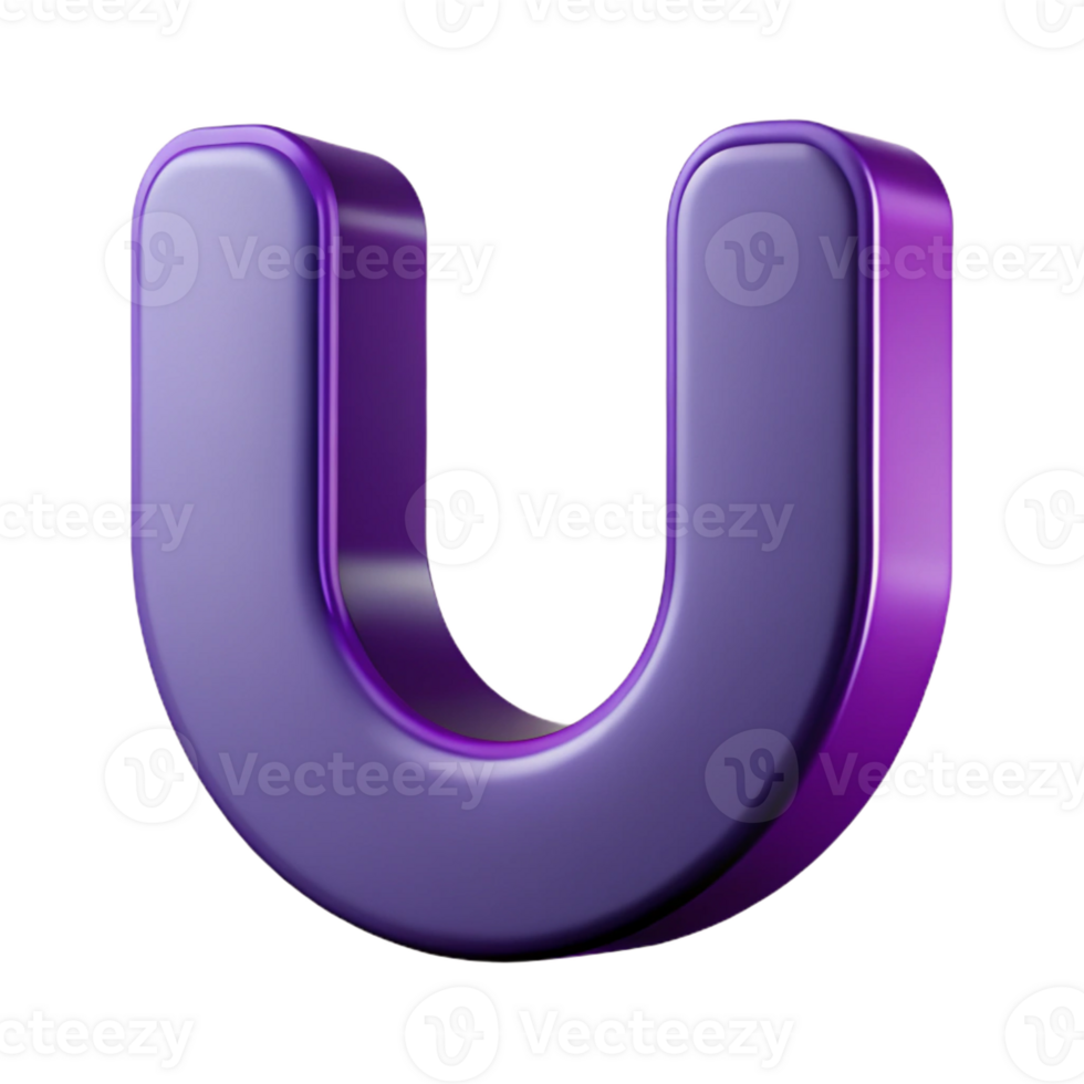 serene acclaimed Stylized letter U with clean lines and flat purple color. with Scalable Design. png