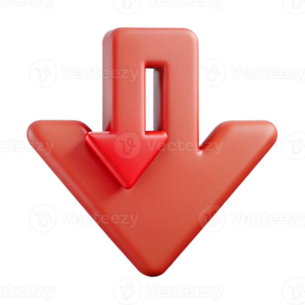 exemplary abstract Scalable, geometric DOWN arrow. Single-weight stroke, flat color with Scalable Design. expertly shot png