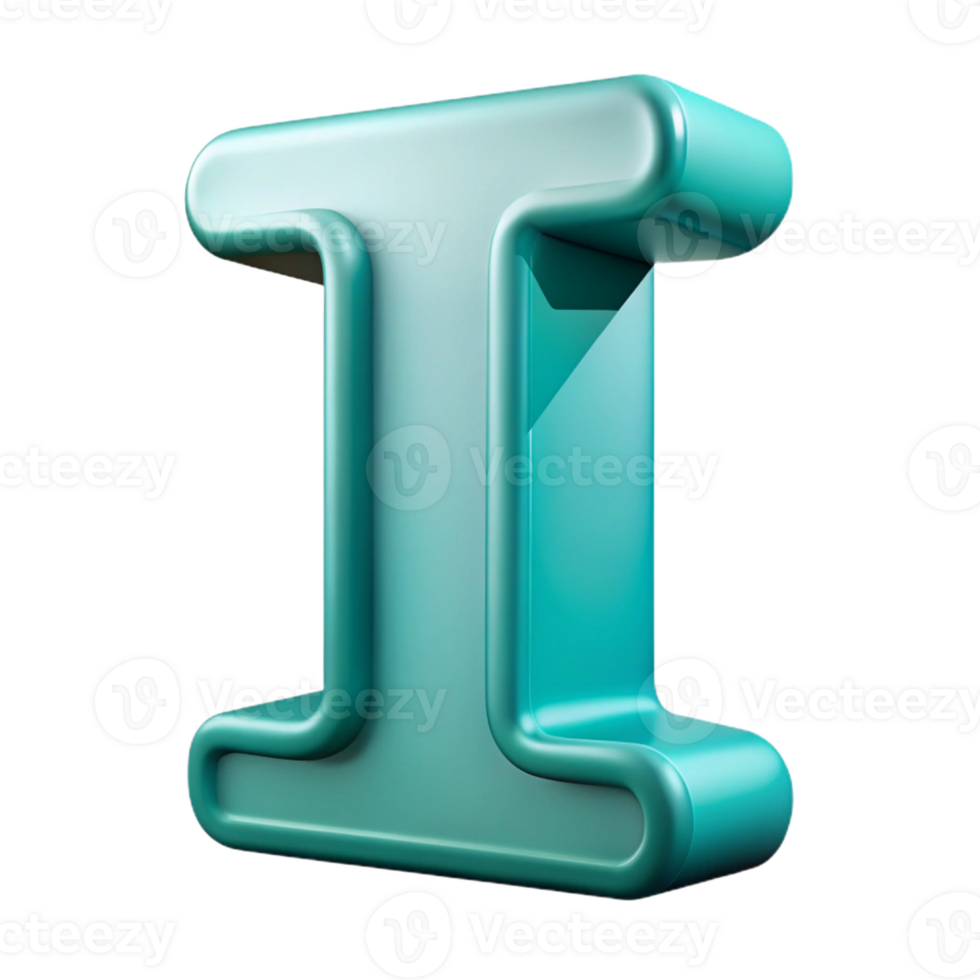 playful hypnotic Clean lines forming a stylized I with flat turquoise fill with Scalable Design. studio quality png