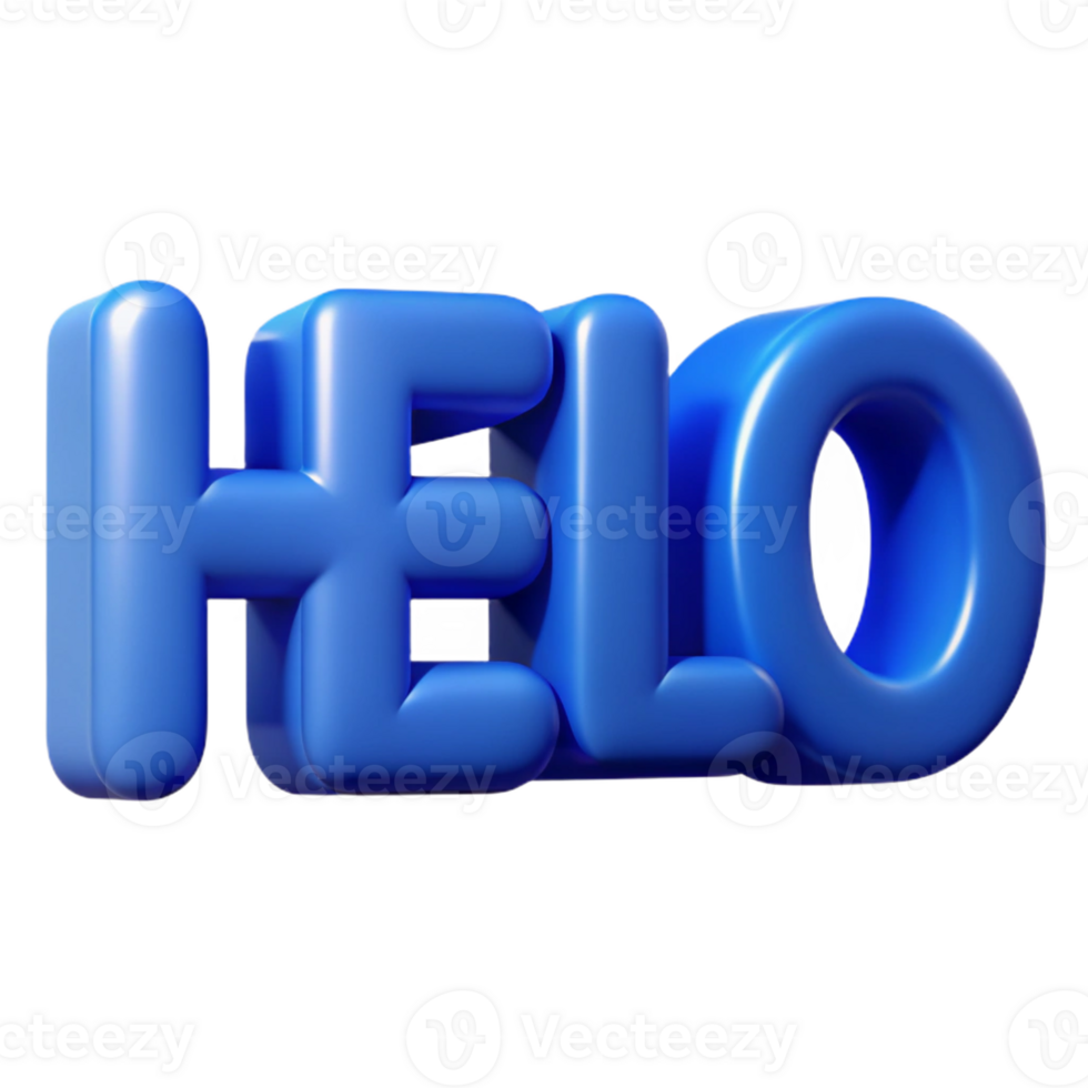 fascinating classic Bold, sans-serif HELLO in flat blue. Clean lines, crisp edges with Scalable Design. studio quality png