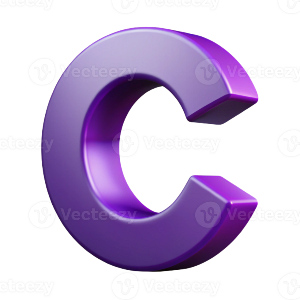 glorious distinguished Minimal, flat purple letter C . Sharp edges, with Scalable Design. png