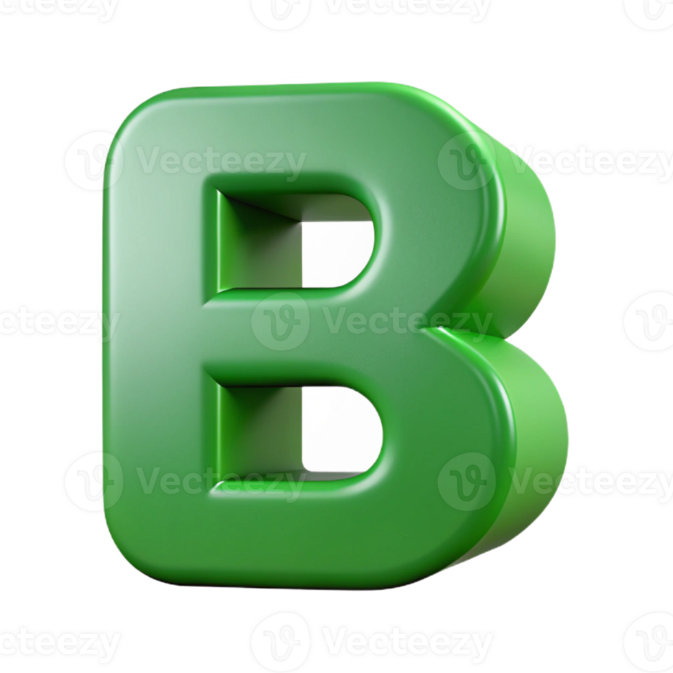 romantic radiant Clean, symmetrical B in flat green. with Scalable Design. crisp png