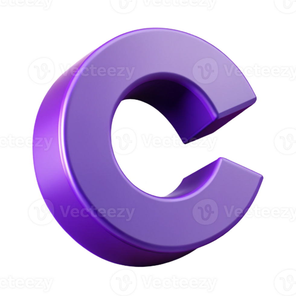iconic minimalist Minimal, flat purple letter C . Sharp edges, with Scalable Design. sharp png